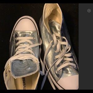 Metallic sky blue high tops